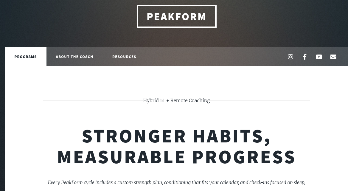 Сајт за фитнес тренера (Massively)